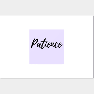 Patience - Purple Background Positive Affirmation Posters and Art
